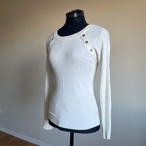White Express Scoop Neck Sweater